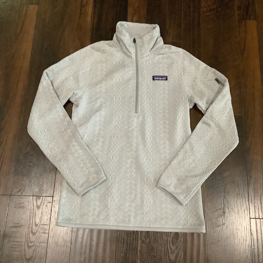 Patagonia Better Sweater 1/4 Zip Pullover Frozen Jacquard Salt Gray Women's XS